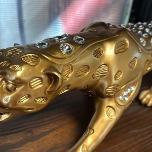 Silver jeweled large jaguar